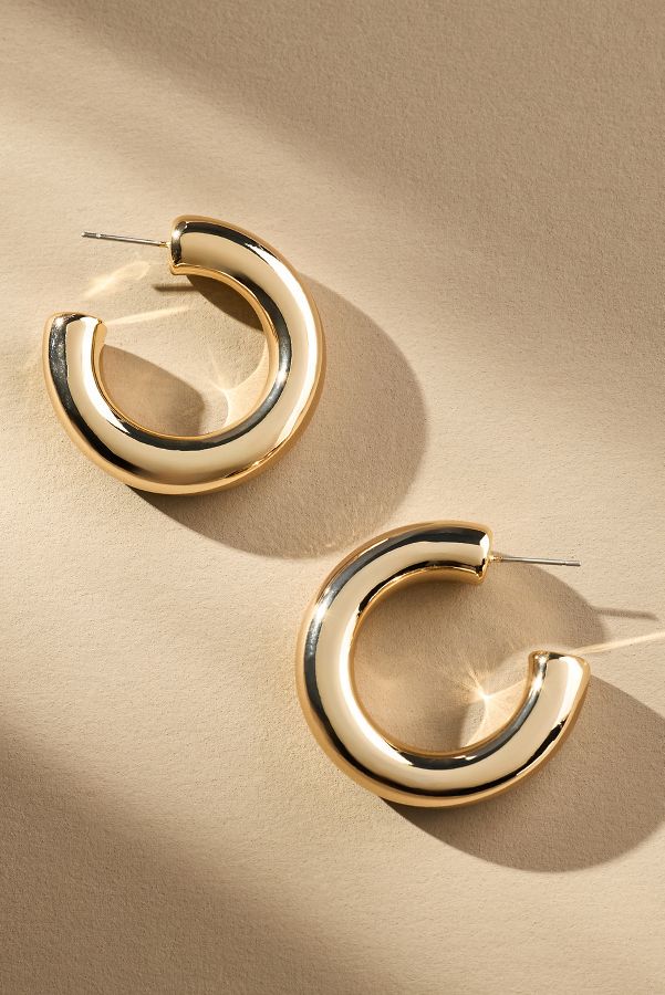 Slide View: 1: Large Tube Hoop Earrings