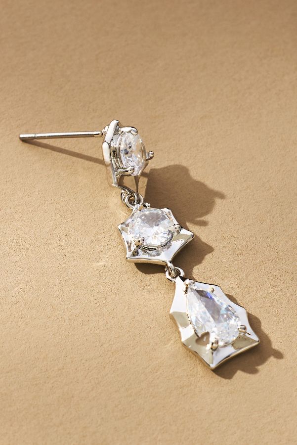 Slide View: 2: Triple Crystal Post Earrings