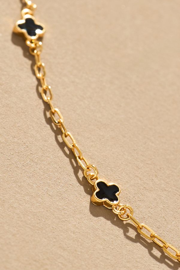 Slide View: 2: Tiny Clover Chain Necklace