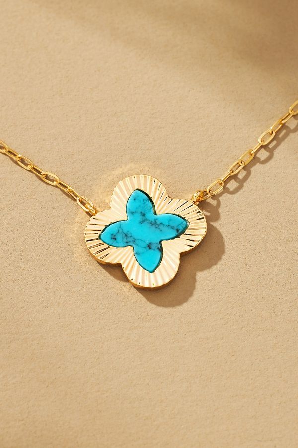 Slide View: 4: Small Clover Charm Necklace