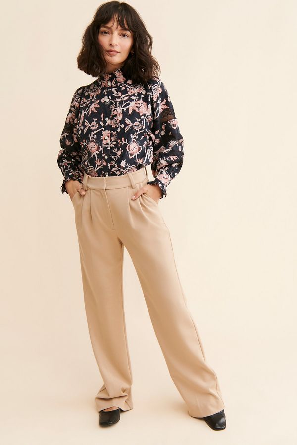 Slide View: 4: Love The Label Cotton Lace Button-Down