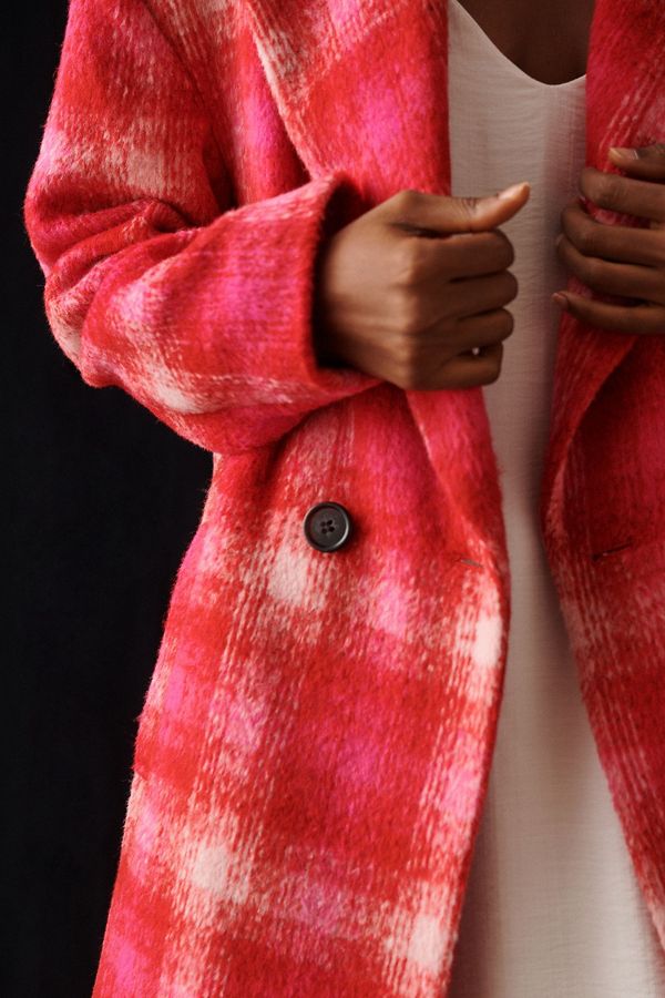 Slide View: 3: Avec Les Filles Plaid Longline Coat