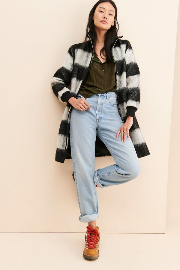 Slide View: 3: NVLT Brushed Buffalo Plaid Coat