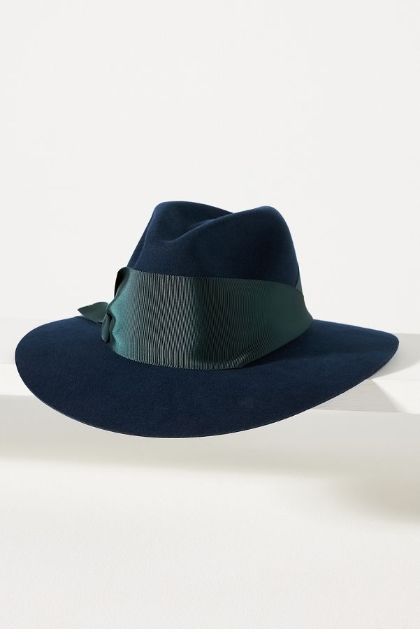 Slide View: 1: Freya Gardenia Thick Ribbon Fedora