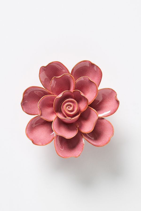 Slide View: 1: Ceramic Gardenia Wall Flower