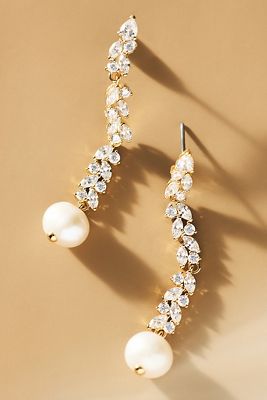 NADRI Savannah Linear Pearl Drop Earrings