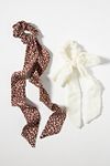 Thumbnail View 1: Dotted Animal Print Hair Scarf Scrunchies, Set of 2