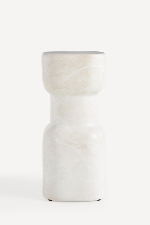 Slide View: 1: Keaton Faux-Marble Indoor/Outdoor Side Table