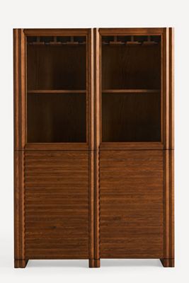 Omari Carved Oak Bar Cabinet