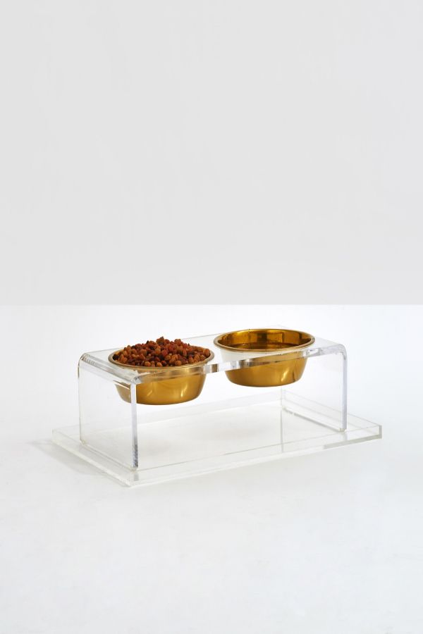 Slide View: 1: Hiddin Clear Overflow Feeder Pet Tray