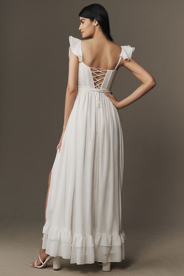 Slide View: 2: V. Chapman Rosetta Corset Off-The-Shoulder Maxi Dress