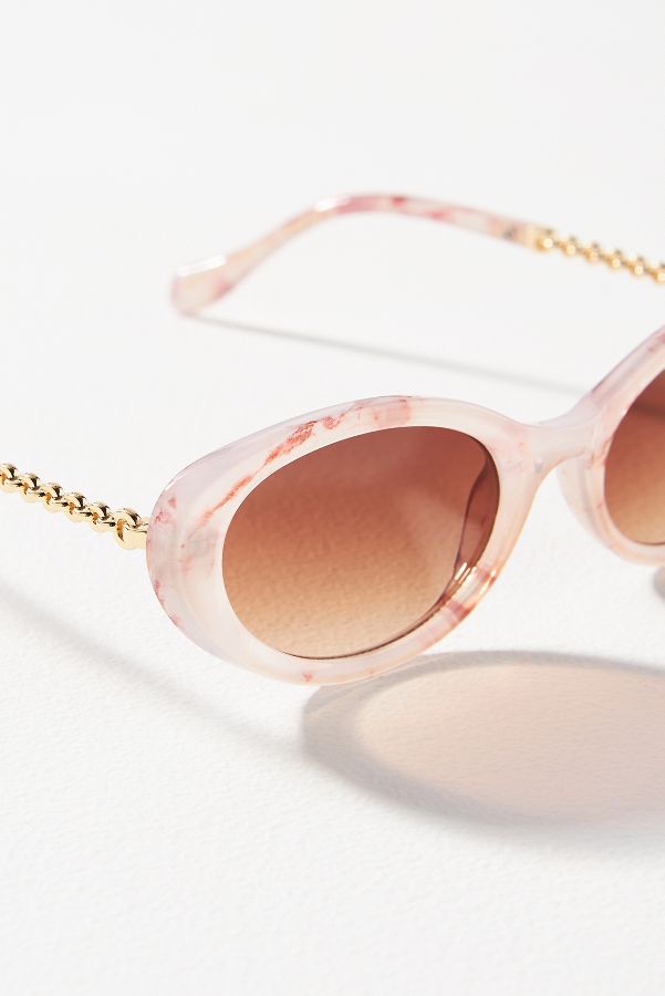 Slide View: 3: Oval Tortoise Sunglasses