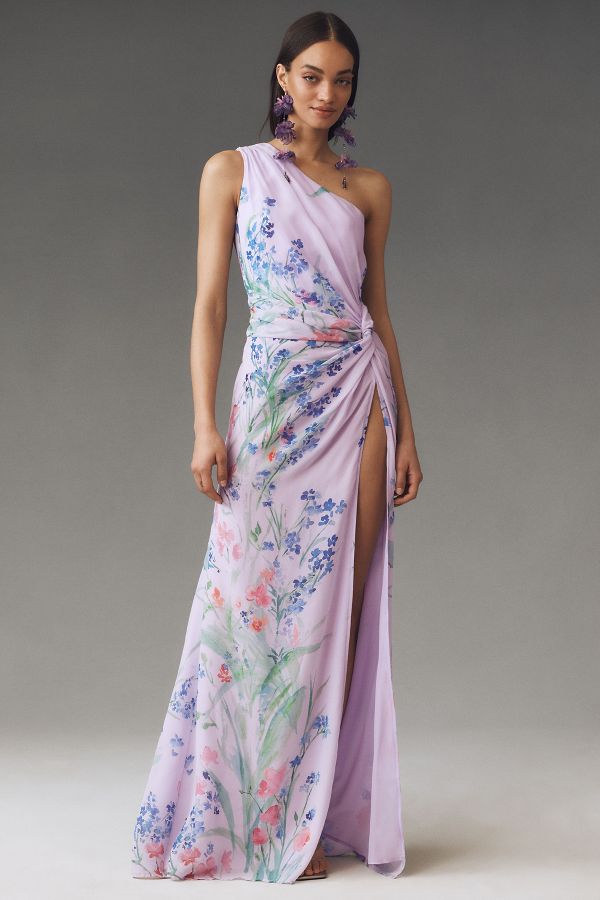 Slide View: 1: SAU LEE Gwendolyn One-Shoulder Dress