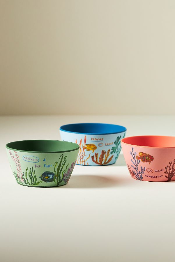 Slide View: 1: Nathalie Lete Melamine Nut Bowls, Set of 3