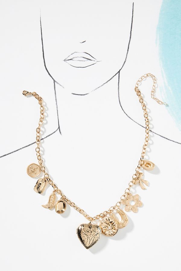 Vista diapositiva: 3: Chunky Western Charm Necklace