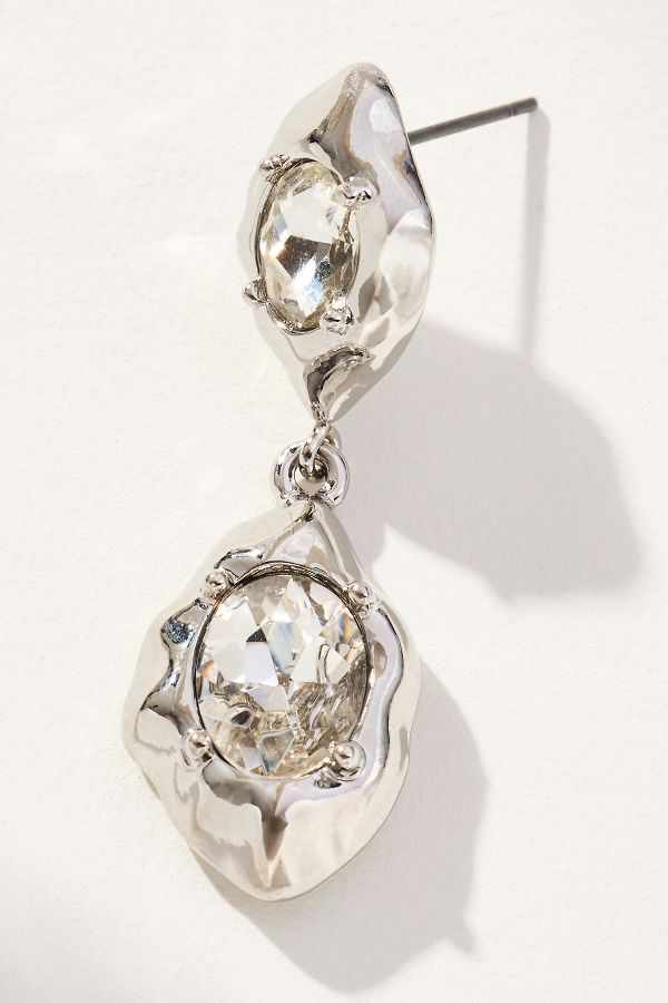 Slide View: 5: Molten Crystal Double Drop Earrings