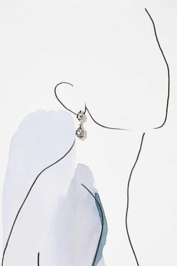 Slide View: 6: Molten Crystal Double Drop Earrings