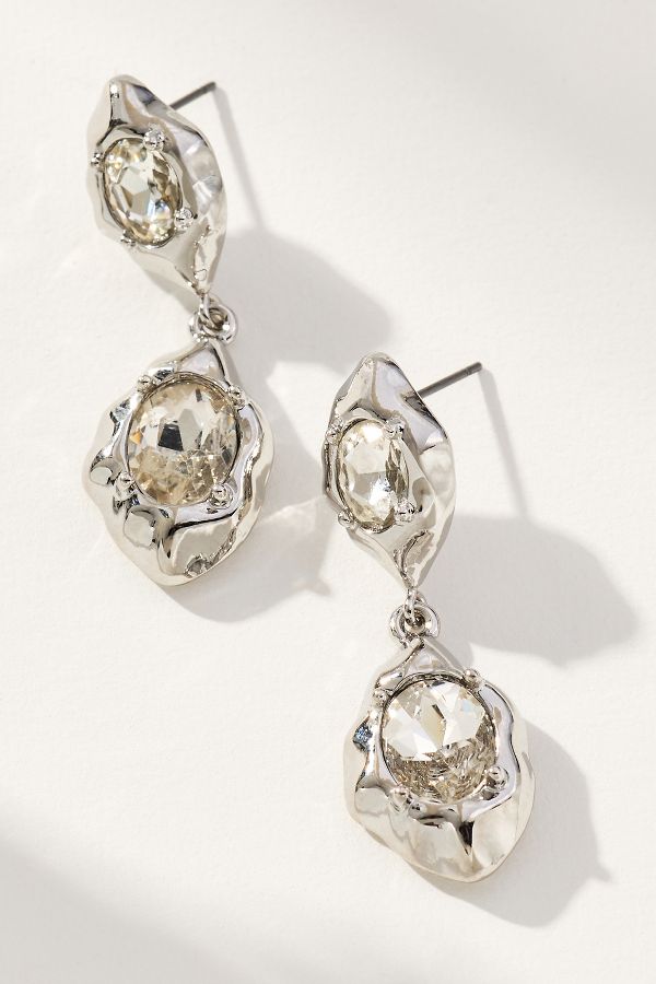 Slide View: 4: Molten Crystal Double Drop Earrings