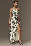 Thumbnail View 1: BHLDN Raven Strapless Floral Strech Satin Maxi Dress