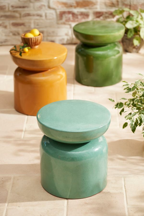 Slide View: 1: Acapulco Stoneware Stool