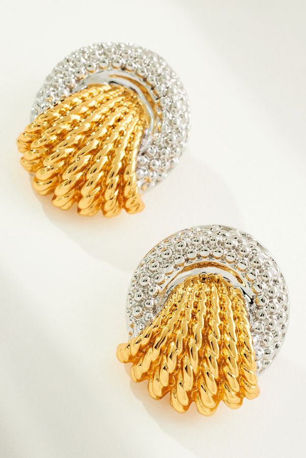 Slide View: 1: Galley Los Angeles Lily Two-Tone Earrings