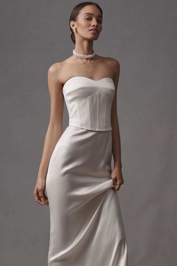 Slide View: 4: Reformation Ariyah Corset Satin Maxi Dress