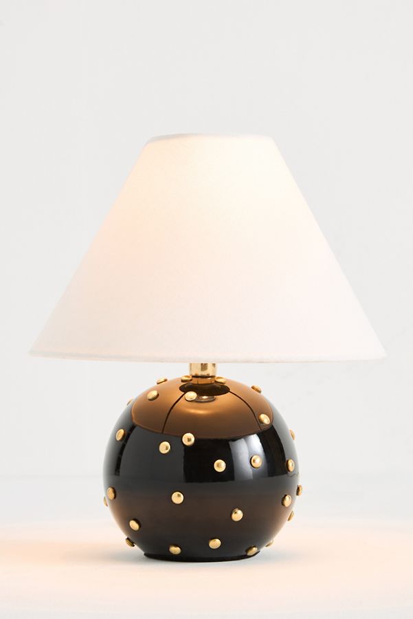 Slide View: 4: Jeanette Beaded Mini Brass Table Lamp