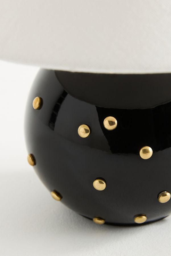 Slide View: 6: Jeanette Beaded Mini Brass Table Lamp