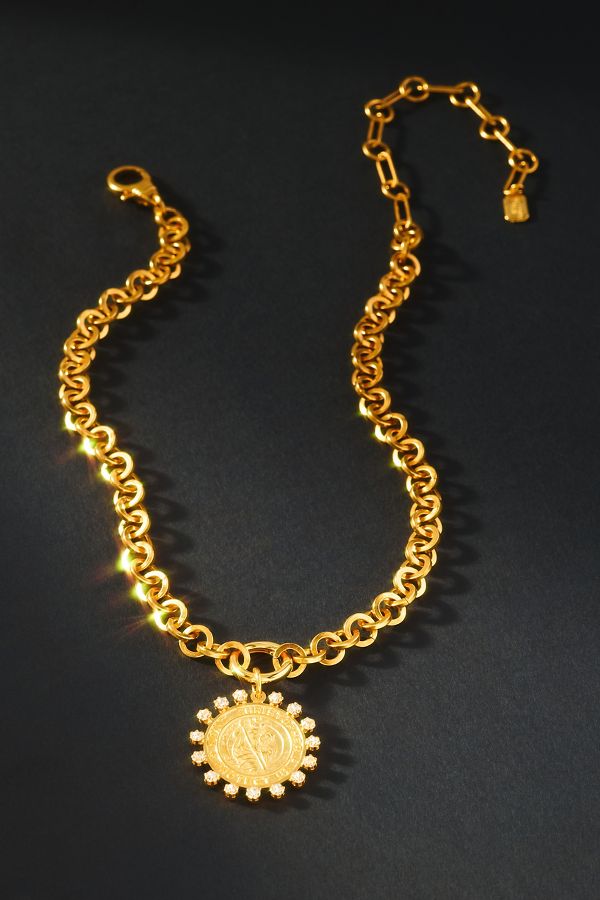 Slide View: 1: Elizabeth Cole Allyson Charm Necklace