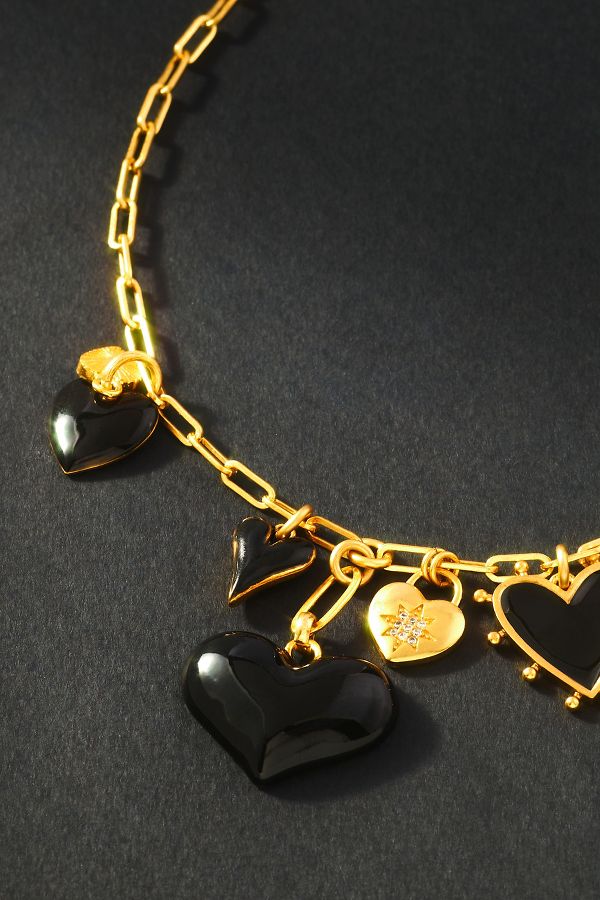 Slide View: 2: Elizabeth Cole Mercedes Charm Necklace