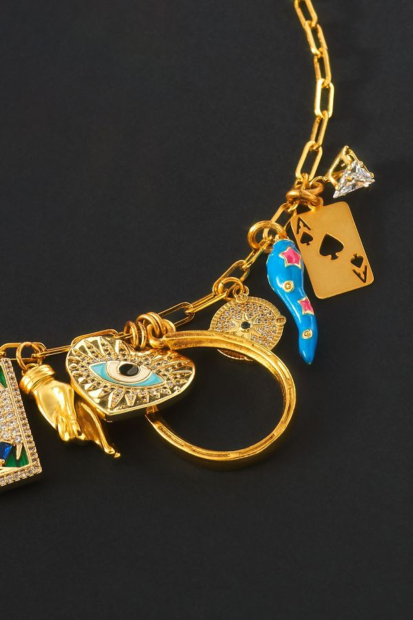 Slide View: 2: Elizabeth Cole Marceline Charm Necklace