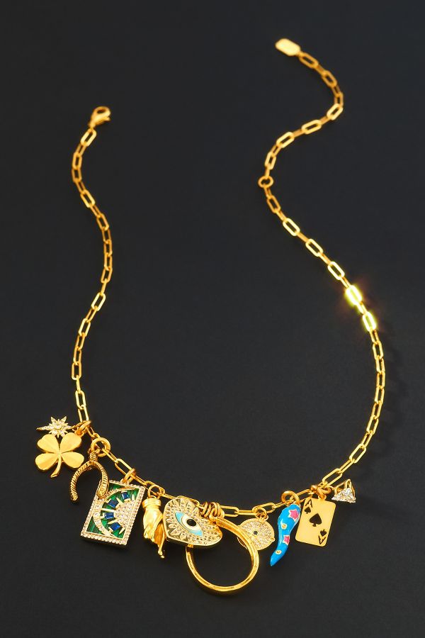 Slide View: 1: Elizabeth Cole Marceline Charm Necklace