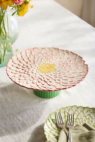 Slide View: 3: Painted Flower Cake Stand