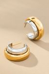 Thumbnail View 1: Bea Two-Tone Huggie Hoop Earrings