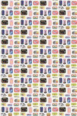 Rachel Antonoff Sardine Tins Peel-and-Stick Wallpaper