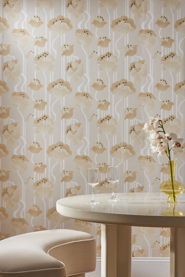 Slide View: 1: Mirth Studio Shirley Deco Floral Peel-and-Stick Wallpaper