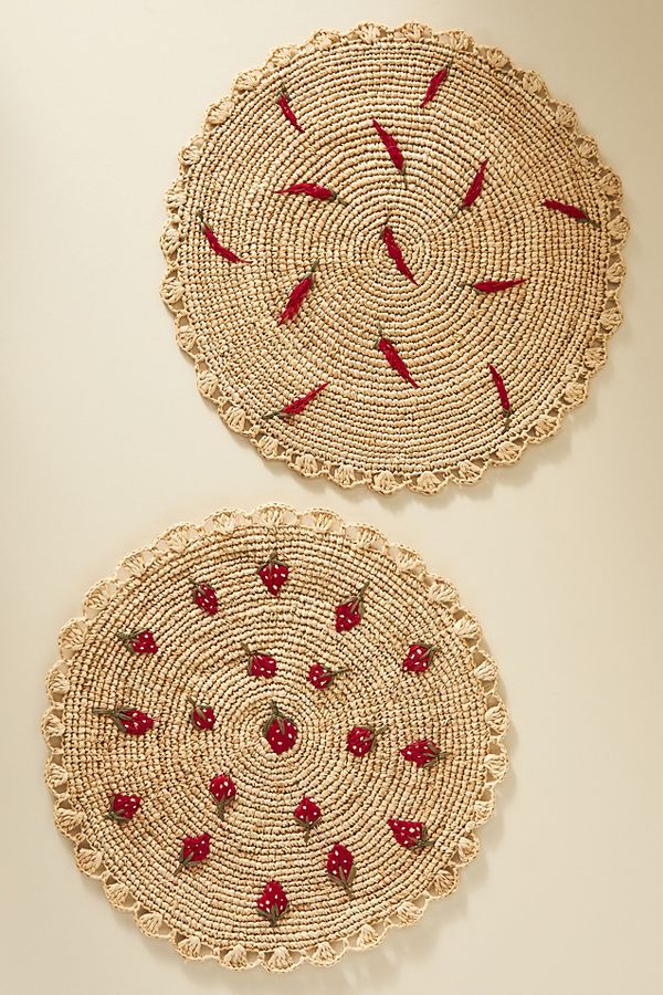 Slide View: 1: Scattered Fruit Round Placemat