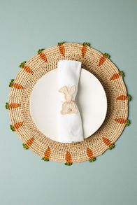 Slide View: 2: Handwoven Carrot Round Placemat