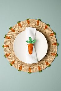 Slide View: 3: Handwoven Carrot Round Placemat