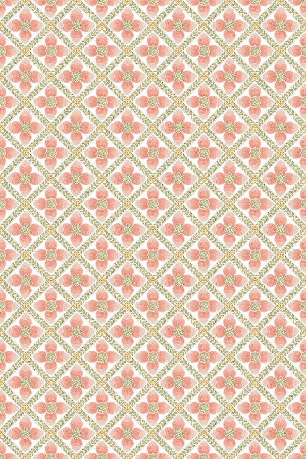 Slide View: 2: Mirth Studio Mimi Quilted Floral Peel-and-Stick Wallpaper