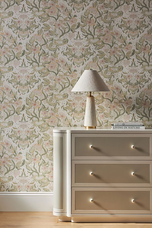 Slide View: 1: Lisa Floral Damask Wallpaper