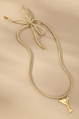 Hart Martini Charm Lurex Cord Necklace