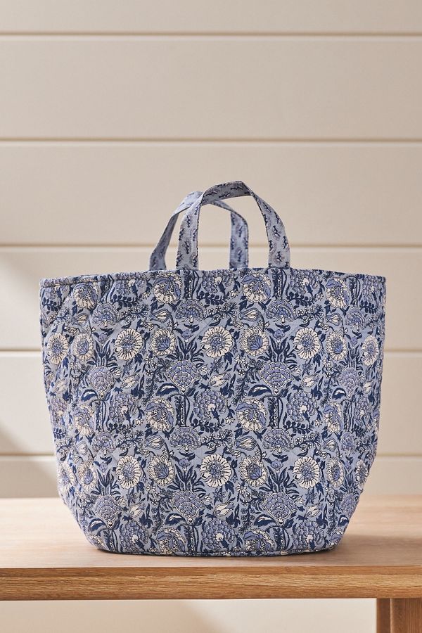 Slide View: 3: Quilted Block Print Basket