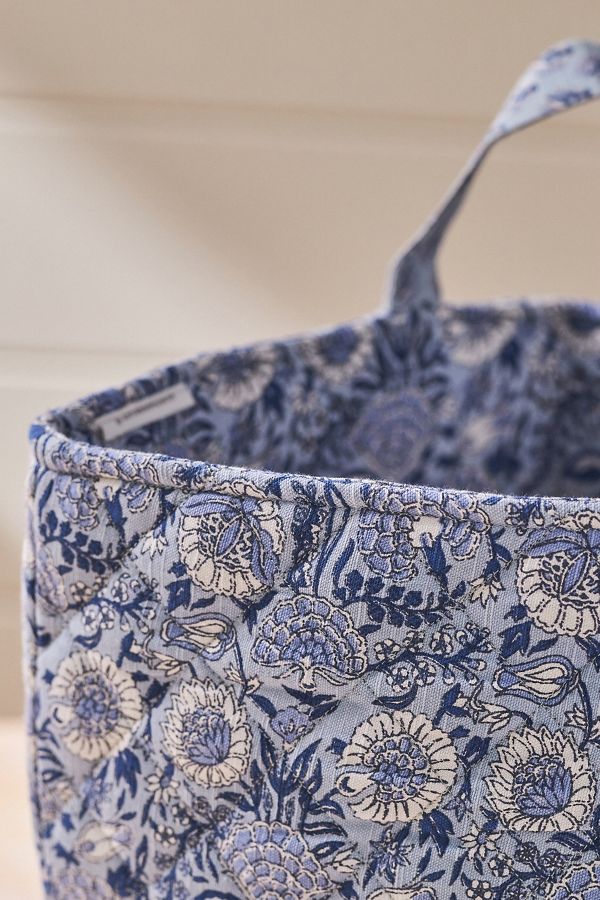 Slide View: 4: Quilted Block Print Basket