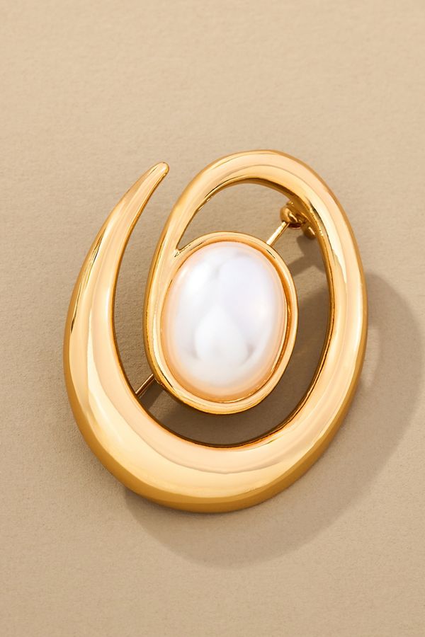 Slide View: 1: Heaven Mayhem Pearl Swirl Brooch