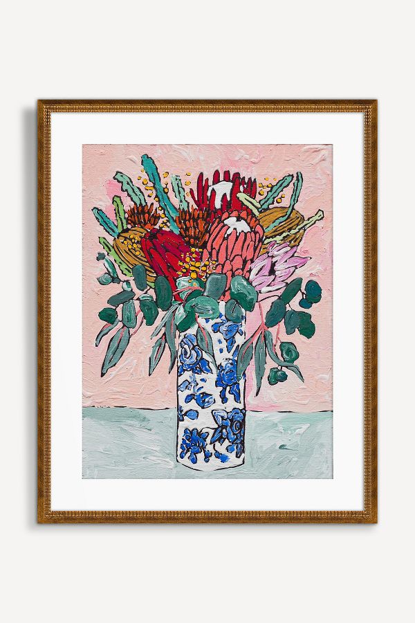 Slide View: 1: Australian Banksia Floral Bouquet Wall Art