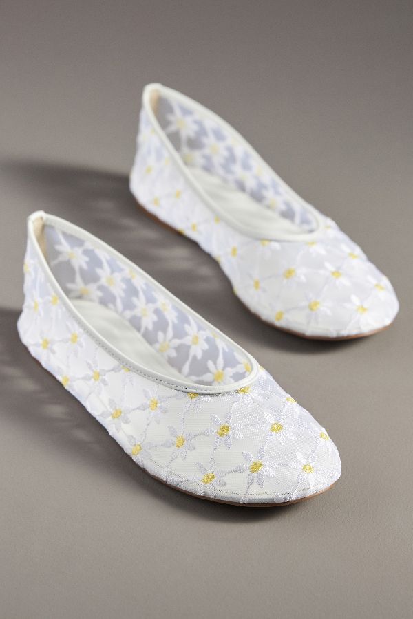 Slide View: 2: Maeve Embroidered Mesh Flats