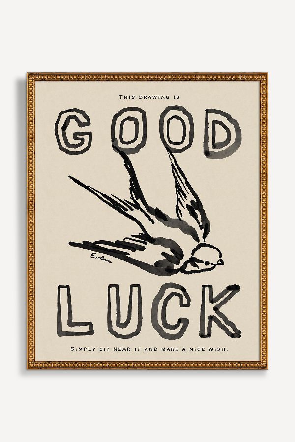 Slide View: 1: Good Luck Drawing Wall Art