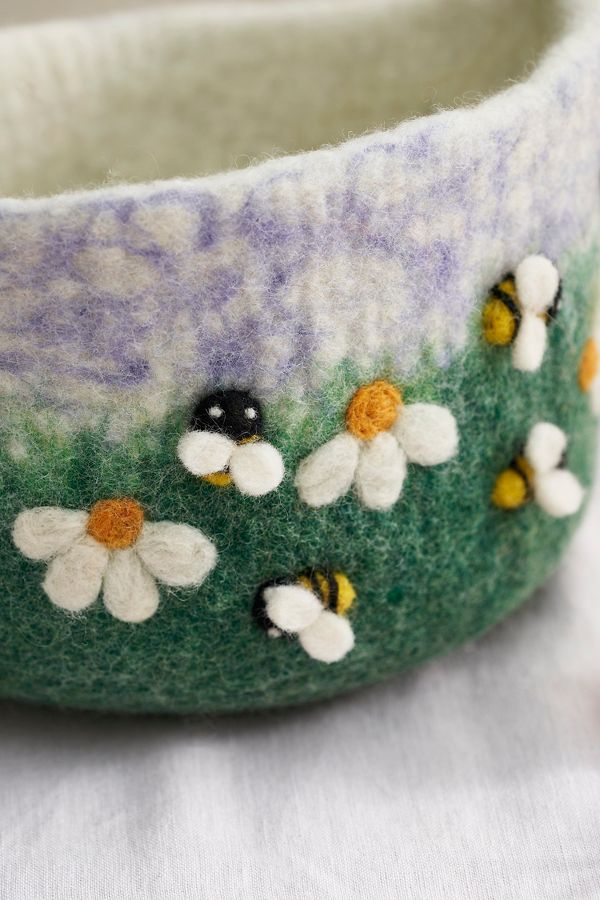 Slide View: 4: Felted Flower Basket