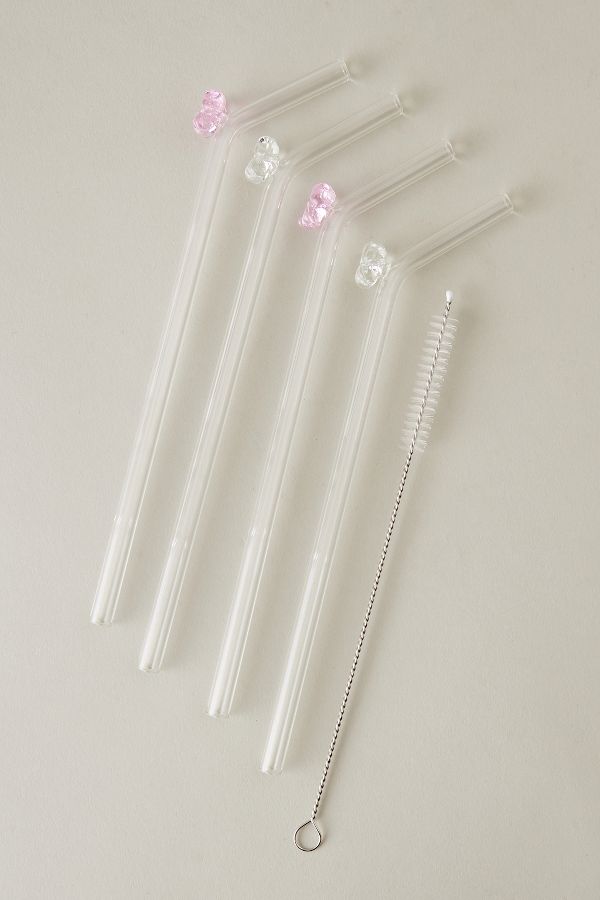 Slide View: 3: Lepelclub Bow Straws, Set of 4